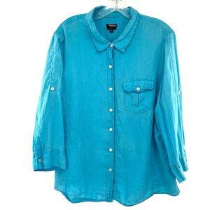 Talbots Pure Irish Linen Button Down Shirt XL